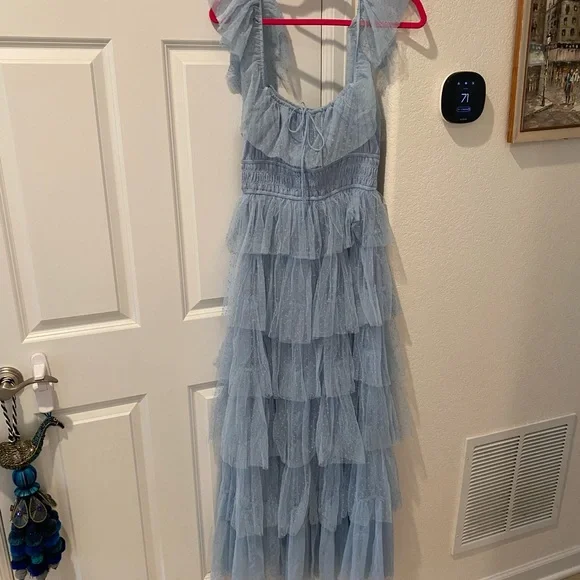 Petal and Pup Belle Swiss Dot Tulle Tiered Maxi Dress - Picture 7 of 8